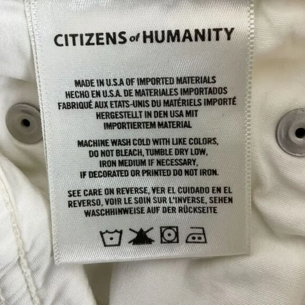Citizens‎ of Humanity Rocket Crop High Rise Skinny Jean Womens 29 White Striped